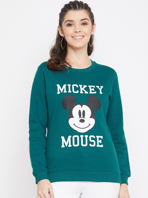 

Bishop Cotton Women Green Printed Sweatshirt