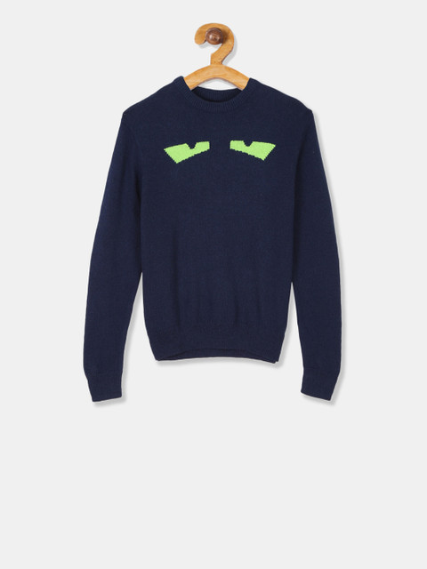 

GAP Boys Navy Blue Printed Pullover Sweater