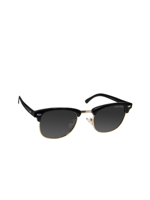 

David Blake Unisex Black Polarised & UV Protected Browline Sunglasses