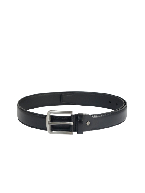 

ZEVORA Men Black Solid Slim Belt