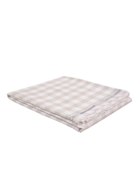 

Raymond Men Beige & White Checked Unstitched Shirt Fabric With Gift Packing Box