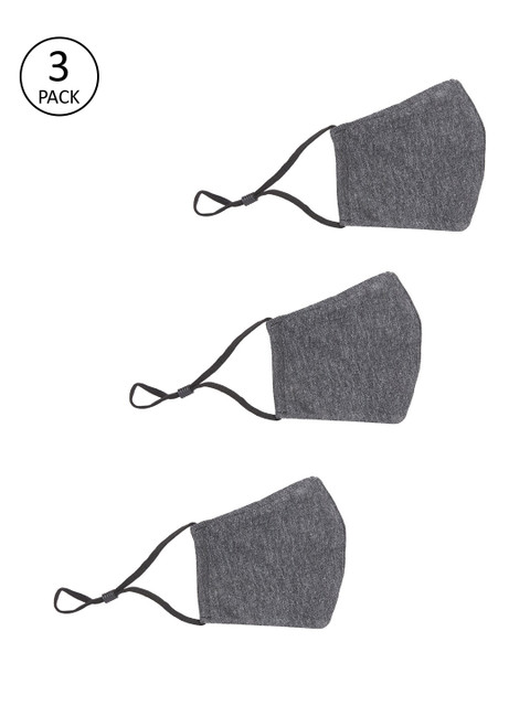 

Clovia Adults Pack of 3 Grey 3-Layers Reusable Cloth Mask