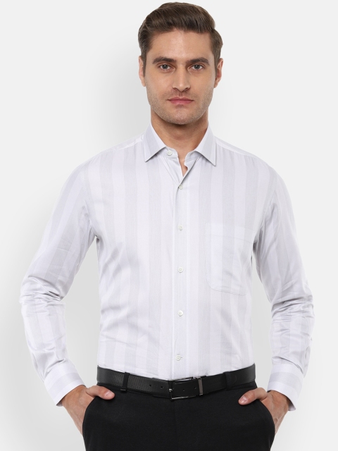 

Luxure by Louis Philippe Men Grey Regular Fit Striped Casual Shirt