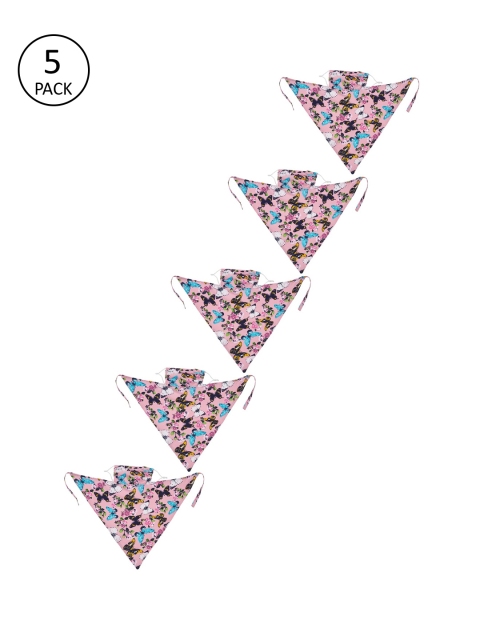 

Clovia Pack of 5 Pink & Blue Printed 3-Ply Reusable Cloth Masks