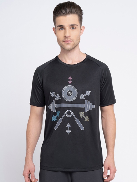 

Cultsport Men Black Printed Anti-Microbial Round Neck T-shirt