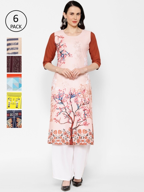 

7Threads Women Multicoloured Striped Kaftan Kurta, Multi