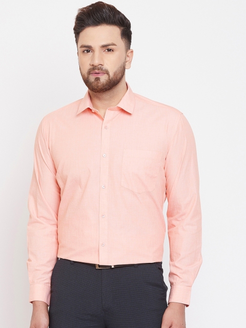 

Canary London Men Peach-Coloured Regular Fit Solid Casual Shirt
