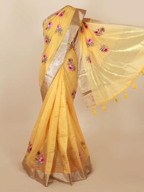 

Pothys Gold-Toned Embroidered Saree
