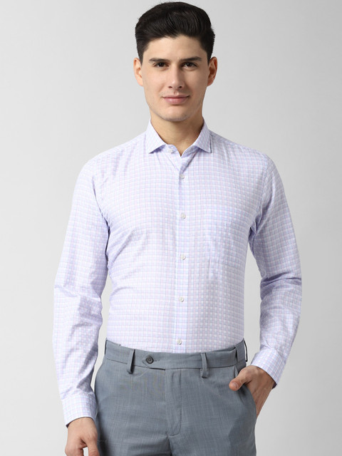 

Peter England Men Blue Slim Fit Checked Casual Shirt