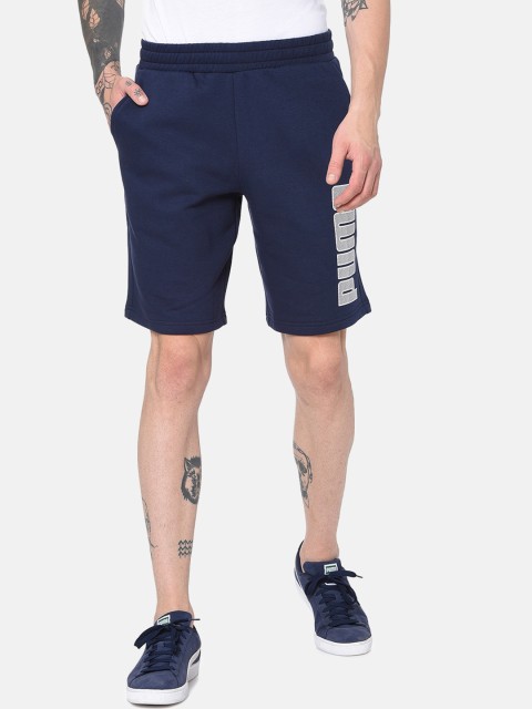 

Puma Men Navy Blue Printed Regular Fit Regular Shorts