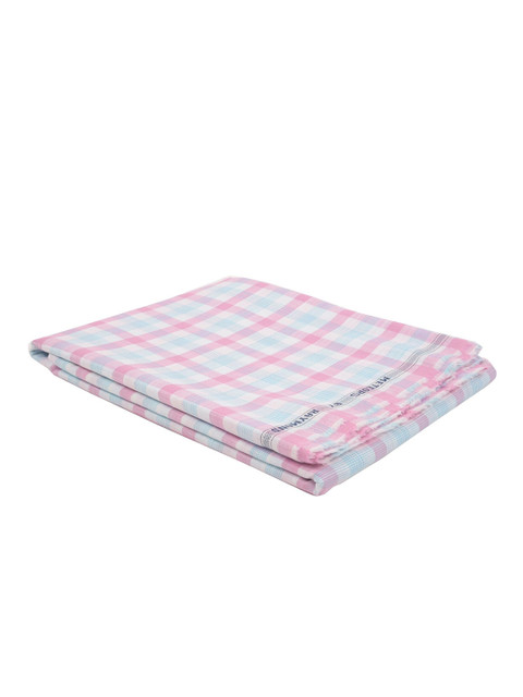 

Raymond Men Pink & Blue Checked Unstitched Shirt Fabric With Gift Packing Box