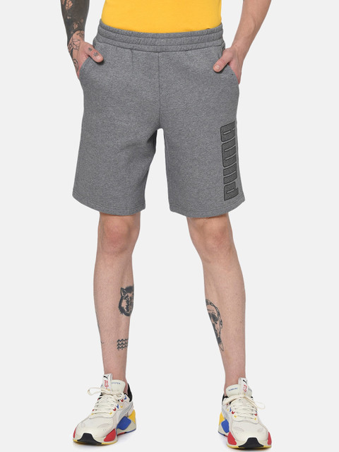 

Puma Men Grey Solid Regular Fit Sports Shorts
