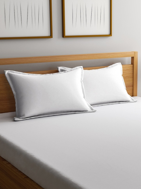 

NEUDIS Set Of 2 White Solid Pillow Covers