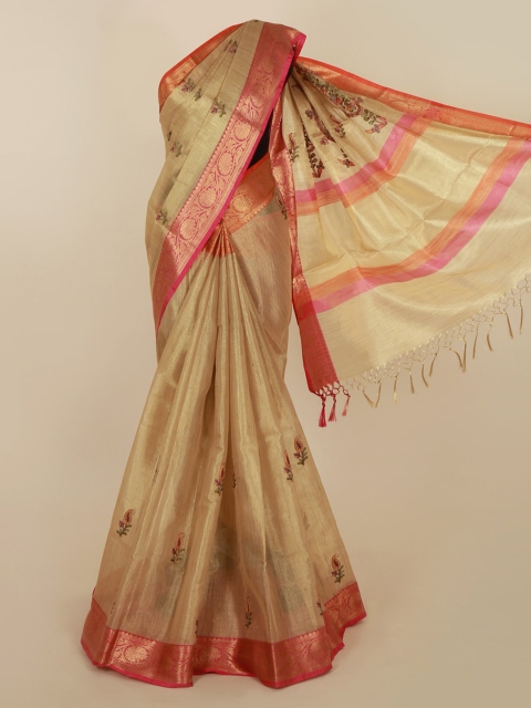 

Pothys Gold-Toned Embroidered Saree
