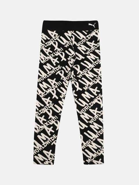 

Puma Girls Black & Beige Printed Alpha Tights