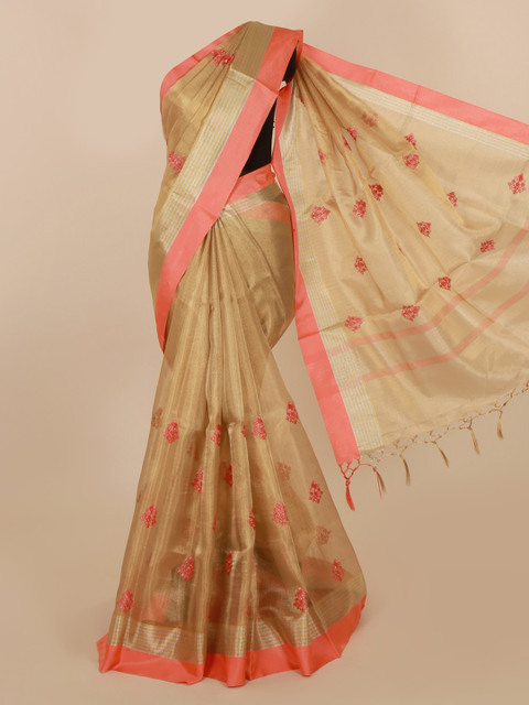 

Pothys Gold-Toned Embroidered Saree