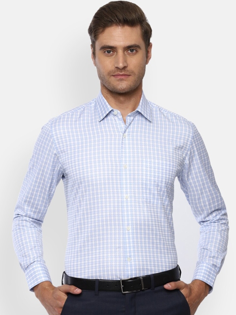 

Luxure by Louis Philippe Men Blue Regular Fit Checked Casual Shirt