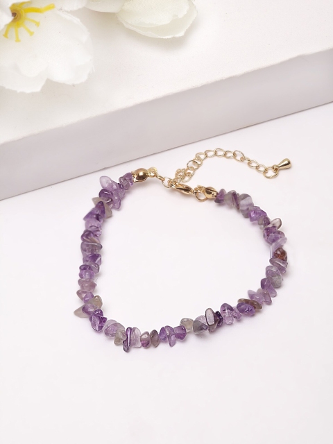 

AVANT-GARDE PARIS Purple Stone-Studded Link Bracelet