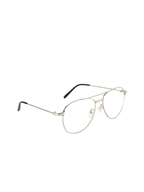 

Clark N Palmer Unisex Silver-Toned Solid Full Rim Aviator Frames CNP-3137-C3