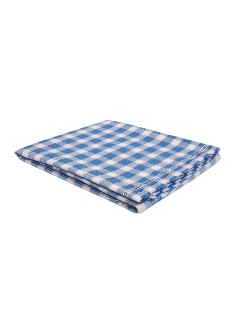 

Raymond Men Blue & White Checked Unstitched Shirt Fabric With Gift Packing Box
