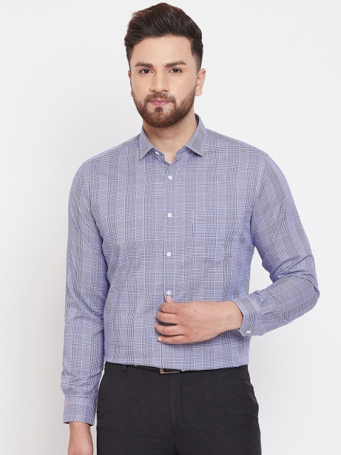 

Canary London Men Blue Slim Fit Checked Formal Shirt