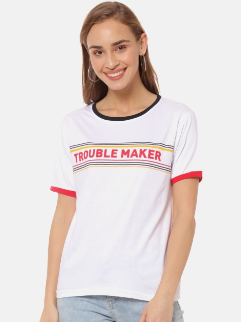 

Campus Sutra Women White Printed Top