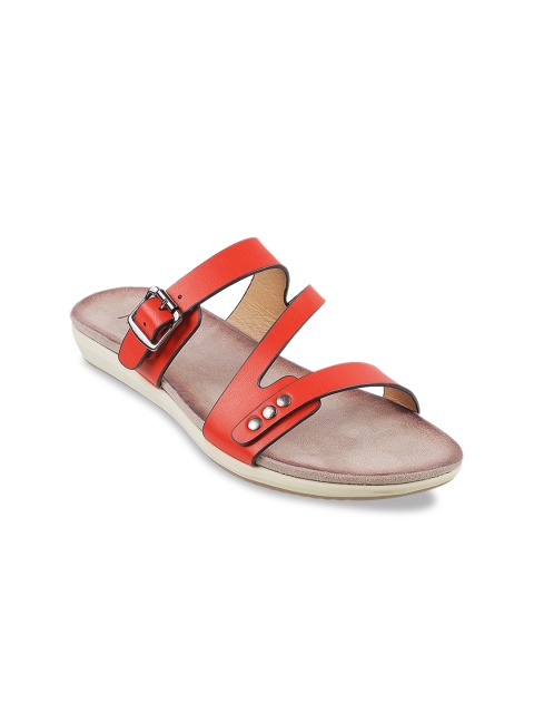 

Metro Women Red Solid Open Toe Flats