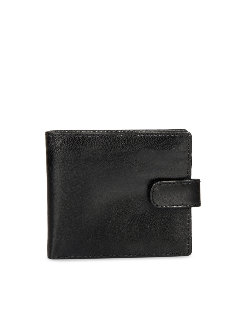 

Leather Zentrum Men Black Solid Genuine Leather Two Fold Wallet