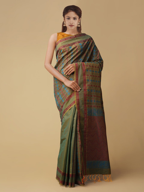 

Unnati Silks Green Woven Design Mysore Silk Saree