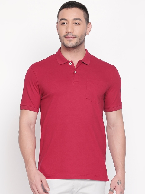 

BYFORD by Pantaloons Men Red Solid Polo Collar T-shirt
