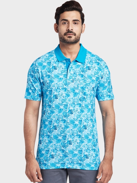 

ColorPlus Men Blue Printed Polo Collar T-shirt