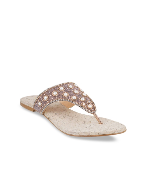 

Metro Women Beige Embellished Open Toe Flats