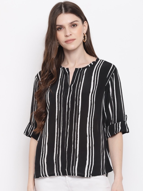 

Mayra Women Black Striped Top