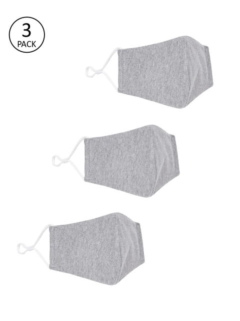 

Clovia Unisex Pack Of 3 Grey Melange Solid 3-Ply Reusable Outdoor Face Masks