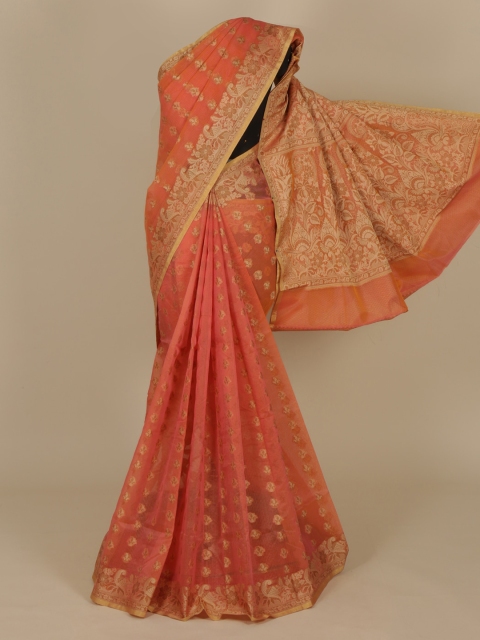 

Pothys Orange Woven Design Cotton Blend Saree