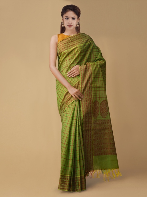 

Unnati Silks Green Printed Mysore Silk Saree