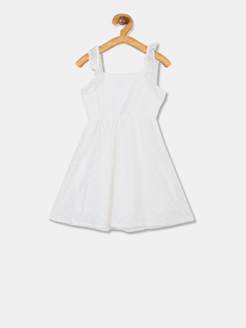 

The Childrens Place Girls White Self Design A-Line Dress