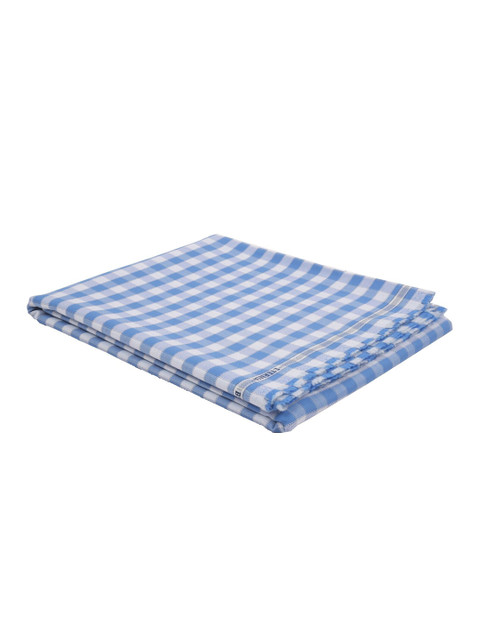 

Raymond Men Blue & White Checked Unstitched Shirt Fabric With Gift Packing Box