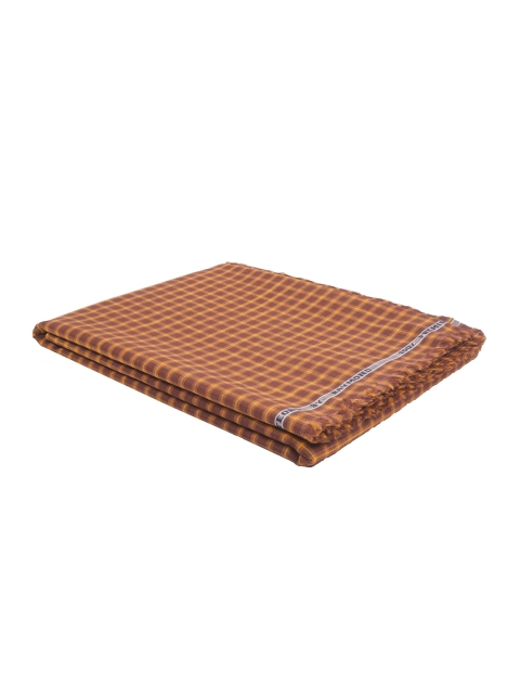 

Raymond Men Brown & Orange Checked Unstitched Shirt Fabric With Gift Packing Box
