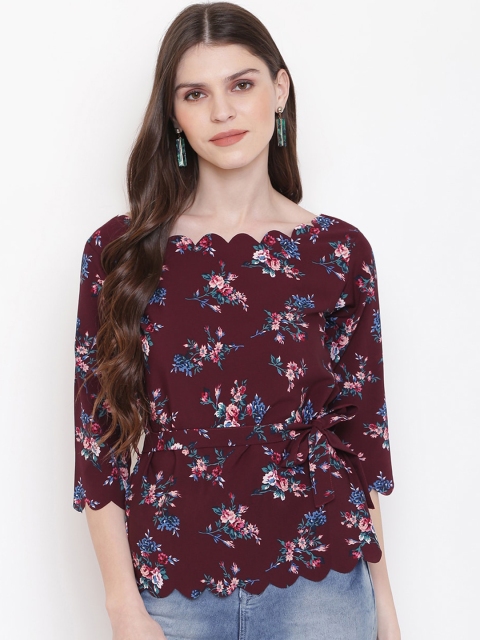 

Mayra Women Maroon Printed Top
