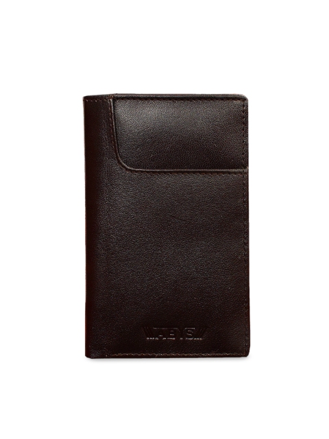 

ABYS Coffee Brown Solid Genuine Leather Two Fold Wallet