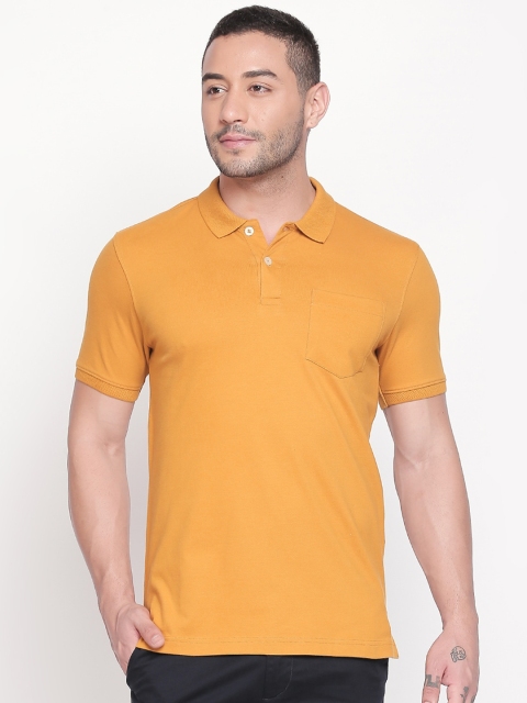 

BYFORD by Pantaloons Men Yellow Solid Polo Collar T-shirt