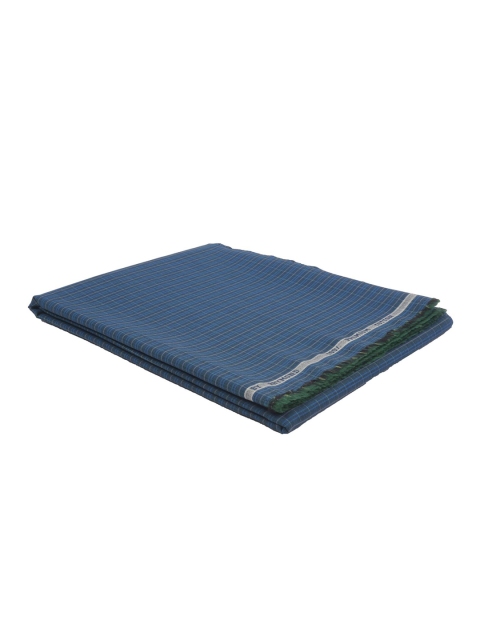 

Raymond Men Blue & Grey Checked Unstitched Shirt Fabric With Gift Packing Box