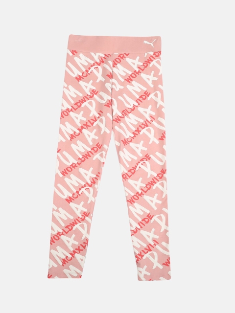

Puma Girls Pink & White Printed Knitted Alpha Tights