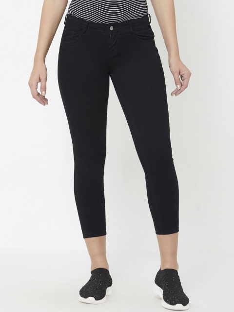 

Kraus Jeans Women Black Skinny Fit Mid-Rise Clean Look Stretchable Jeans