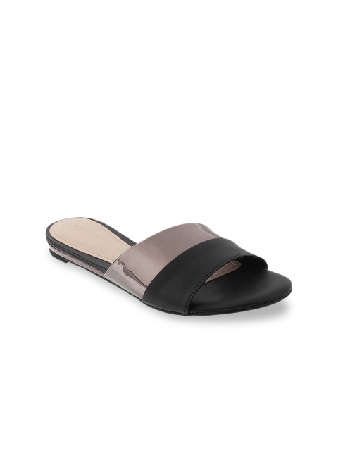 

Metro Women Black Solid Open Toe Flats