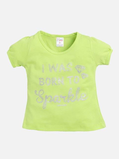 

NAUTI KIDZ Girls Green Printed Round Neck T-shirt