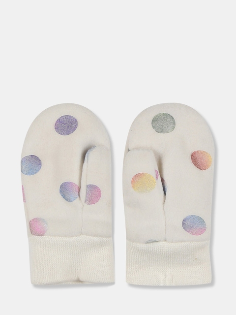 

GAP Girls White Pro Fleece Shimmer Dot Mittens