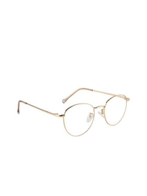 

Clark N Palmer Unisex Gold-Toned Solid Full Rim Oval Frames CNP-3138-C5