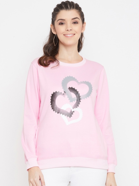 

Bishop Cotton Women Pink Printed Sweatshirt